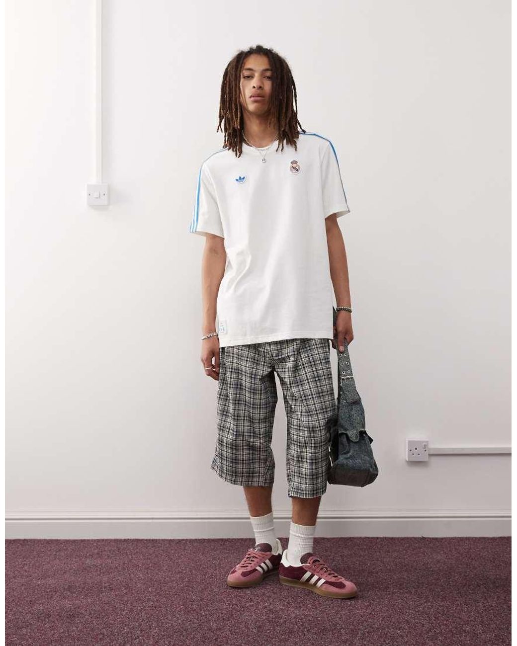 Adidas Originals White Adidas Football Real Madrid Icon T-shirt for men
