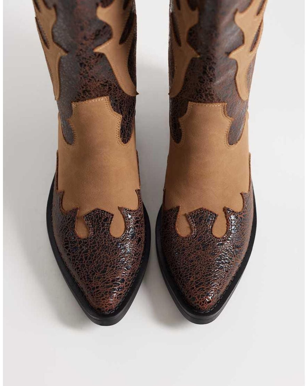Glamorous Brown Cowboy Knee Boots