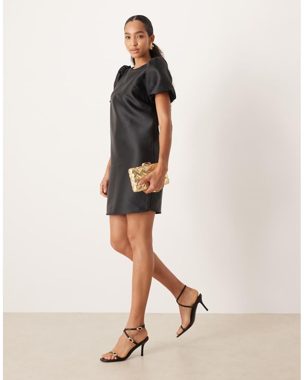 Vila Black Volume Sleeve Mini Dress