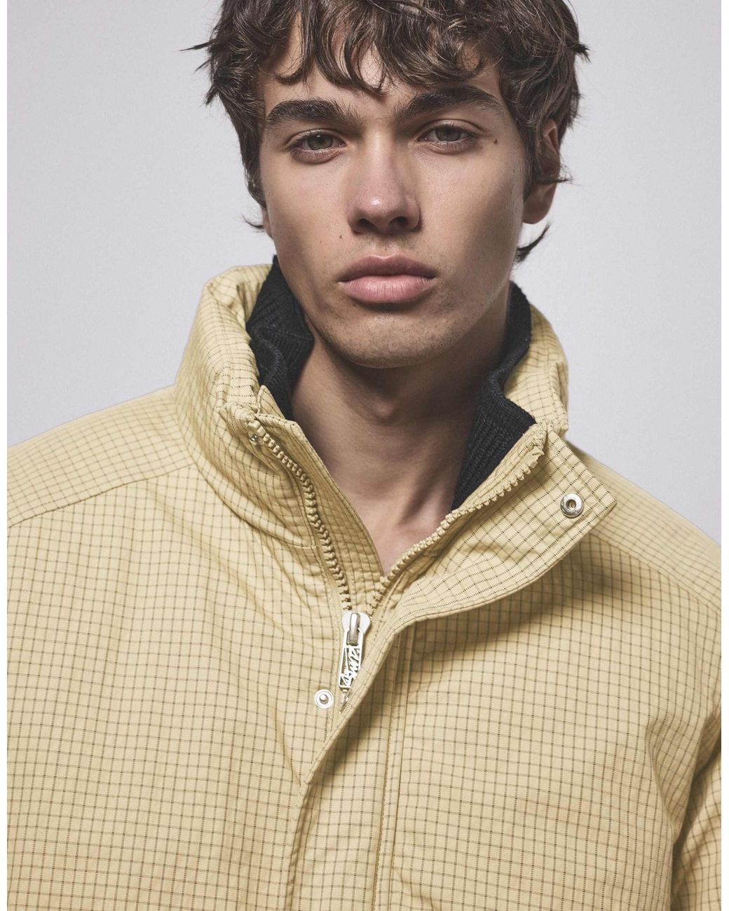 Pull&Bear Karierte steppjacke in Natural für Herren