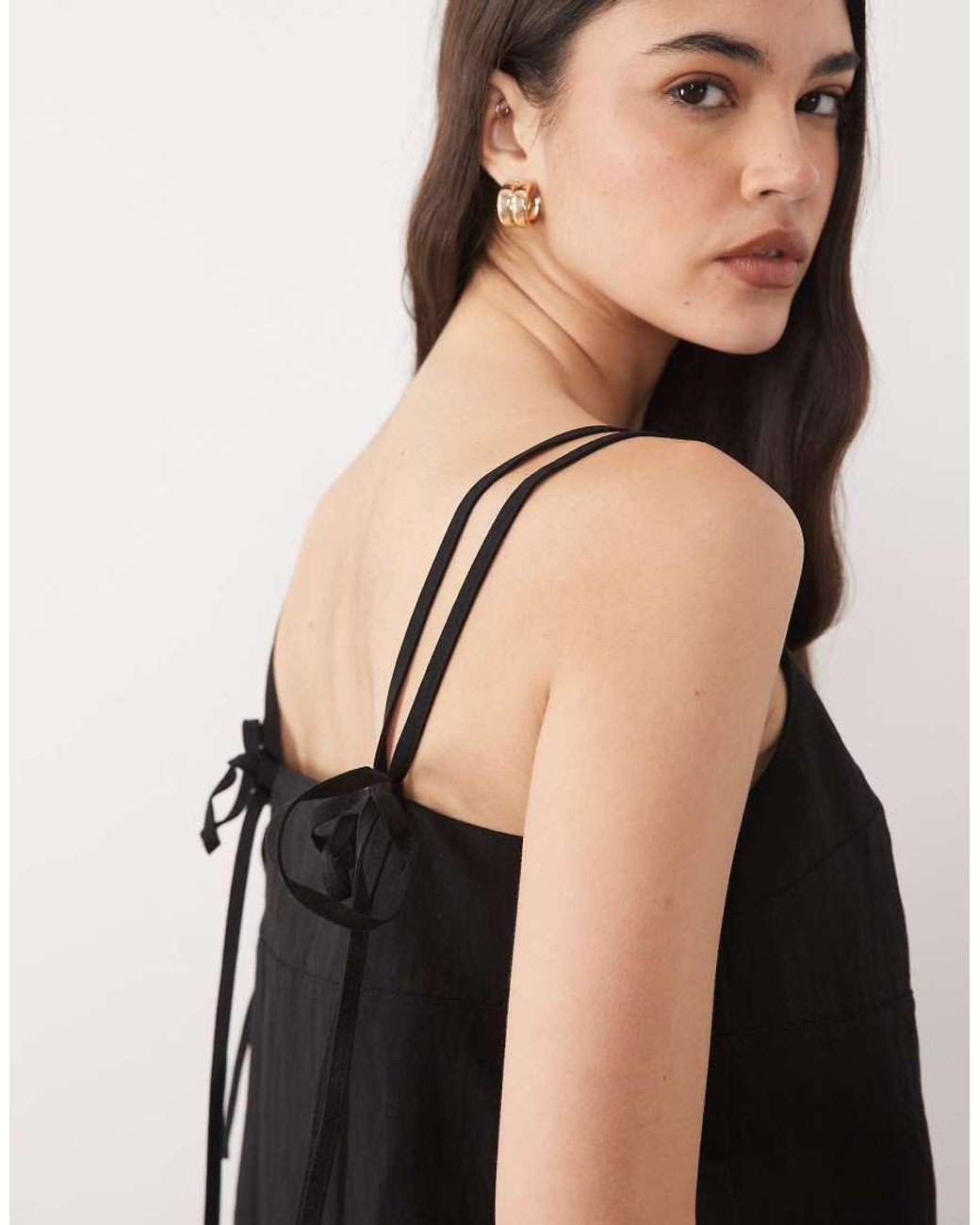 Mango Black Espresso Square Neck Strappy Cami Top Co-Ord