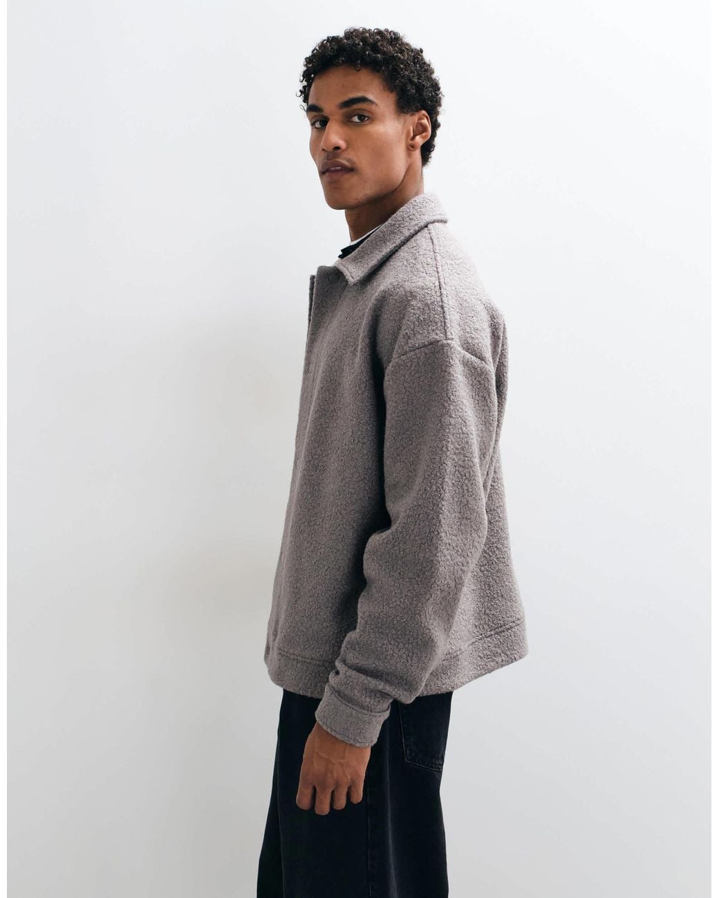 Surchemise oversize texturée e ASOS pour homme en coloris Gray