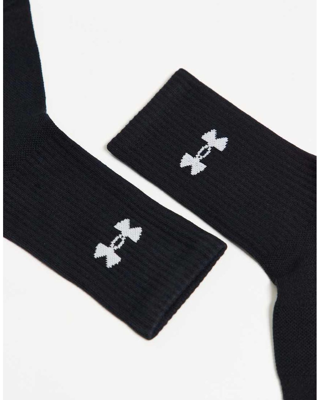 Under Armour Black Performance 3 Pack Crew Socks for men