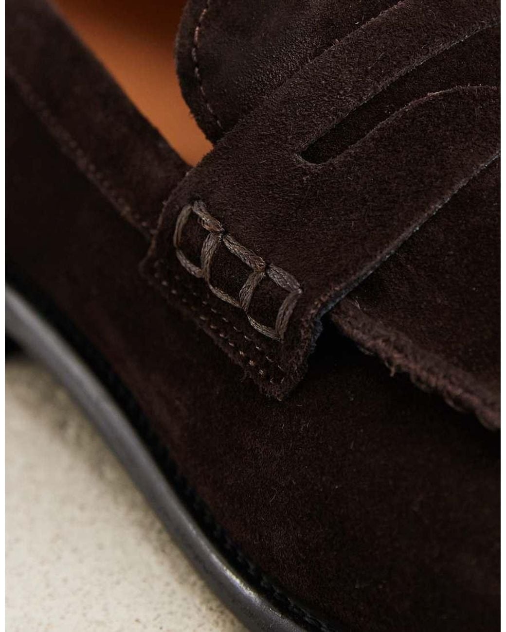 Vagabond Brown Steven Suede Slim Penny Loafers for men