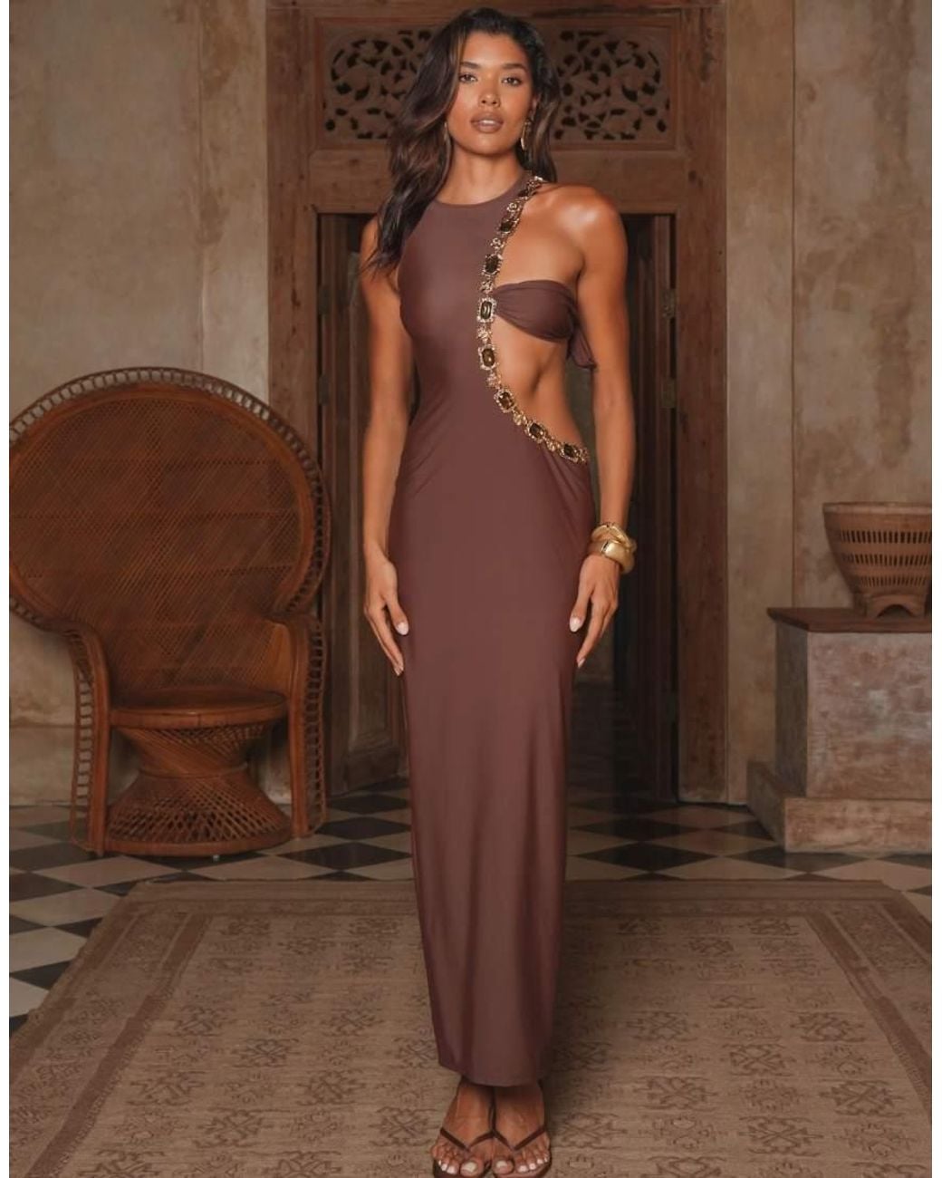 Moda Minx Brown Manama Maxi Dress