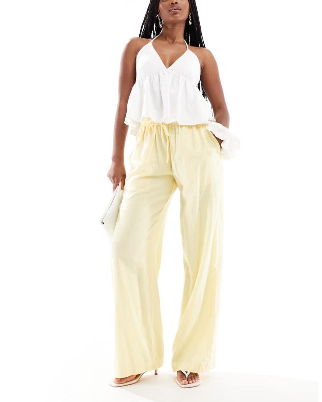 Cotton On Natural Haven Wide Leg Linen-look Pants
