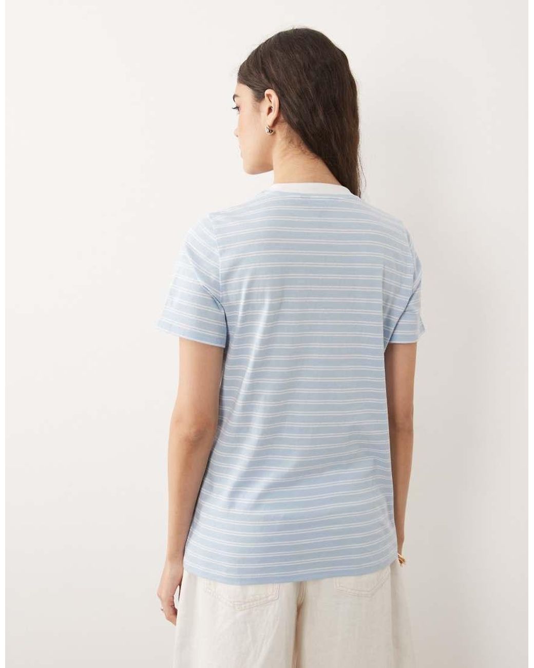 New Look White Striped Nyc Tee