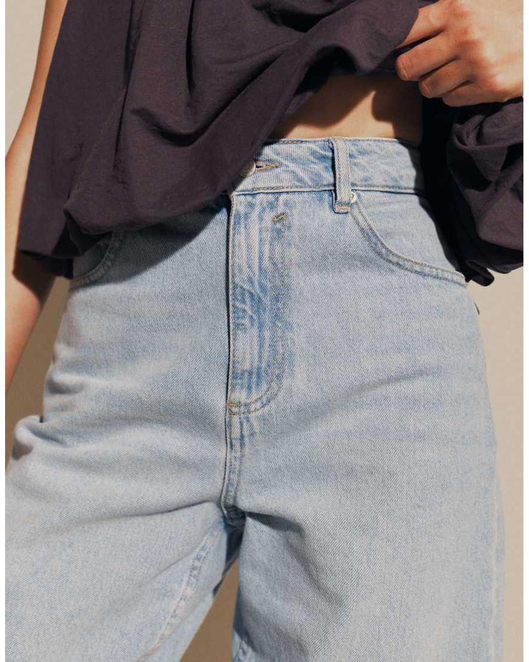 ASOS Blue Denim Baggy Bermuda Short