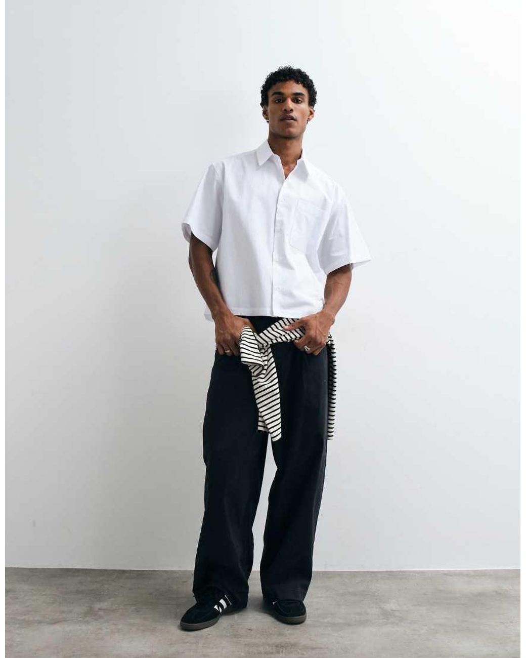 ASOS White Boxy Oversized Poplin Shirt for men