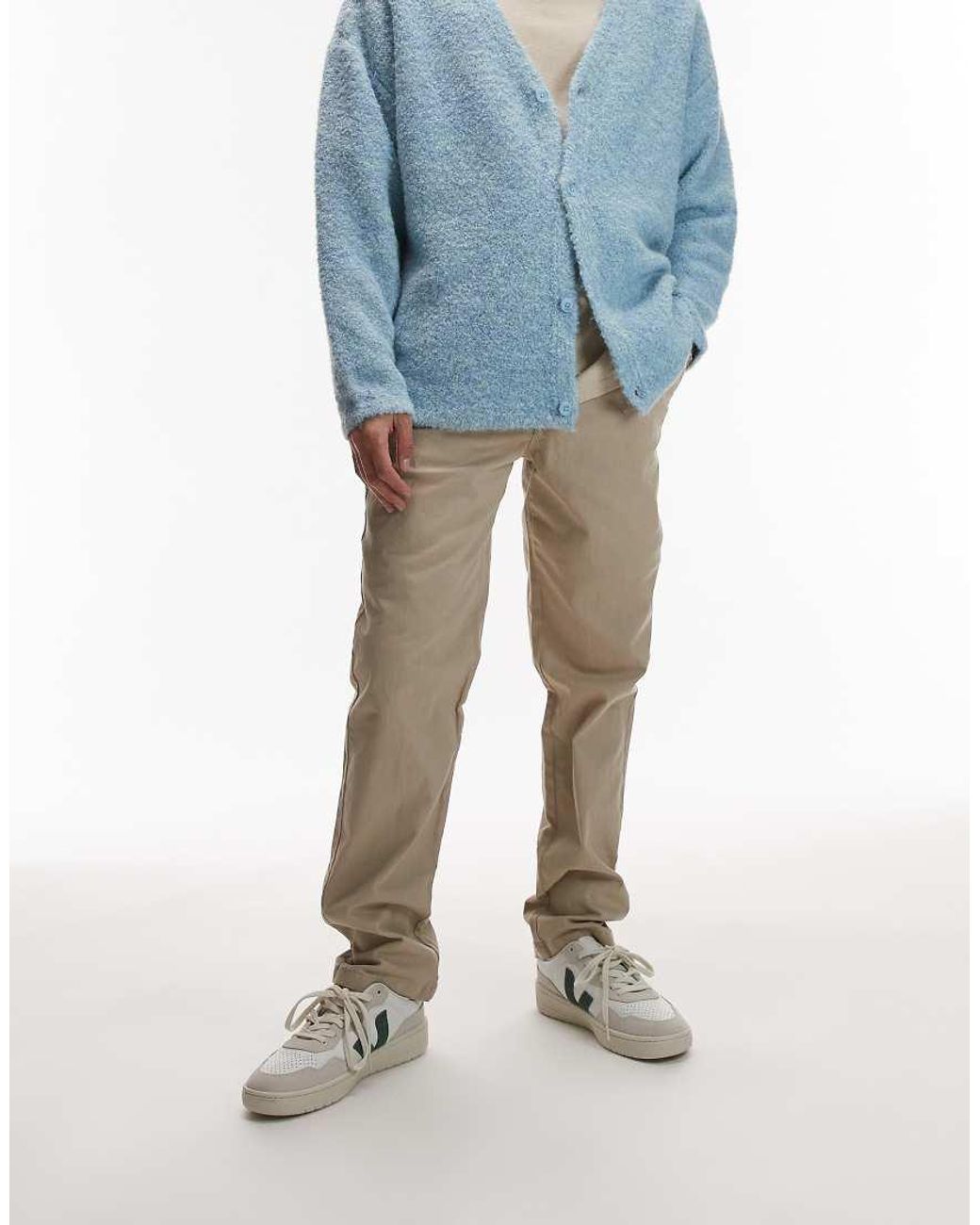 Topman White Slim Chino Trousers for men