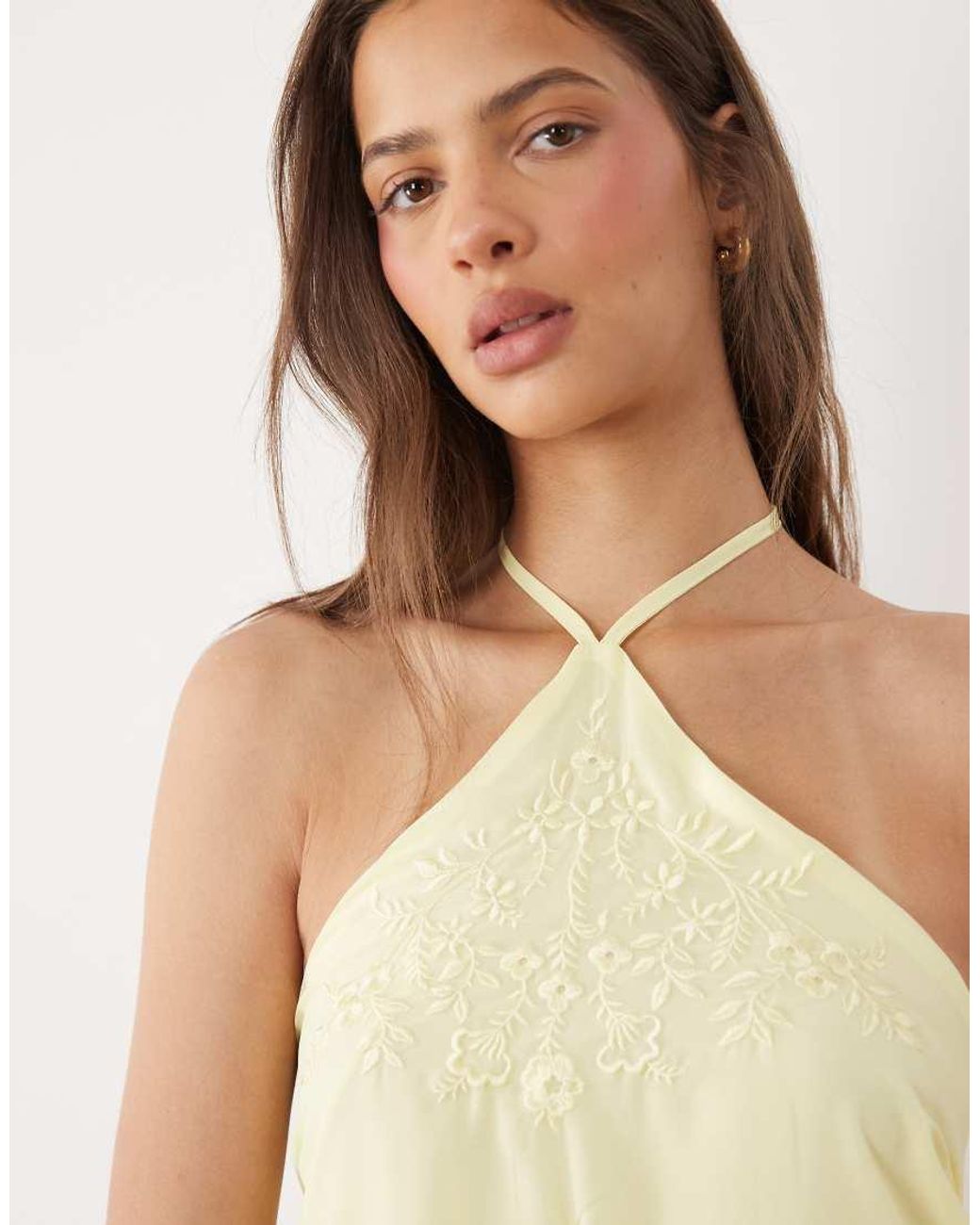 Motel White Junaya Halter Fringe Top