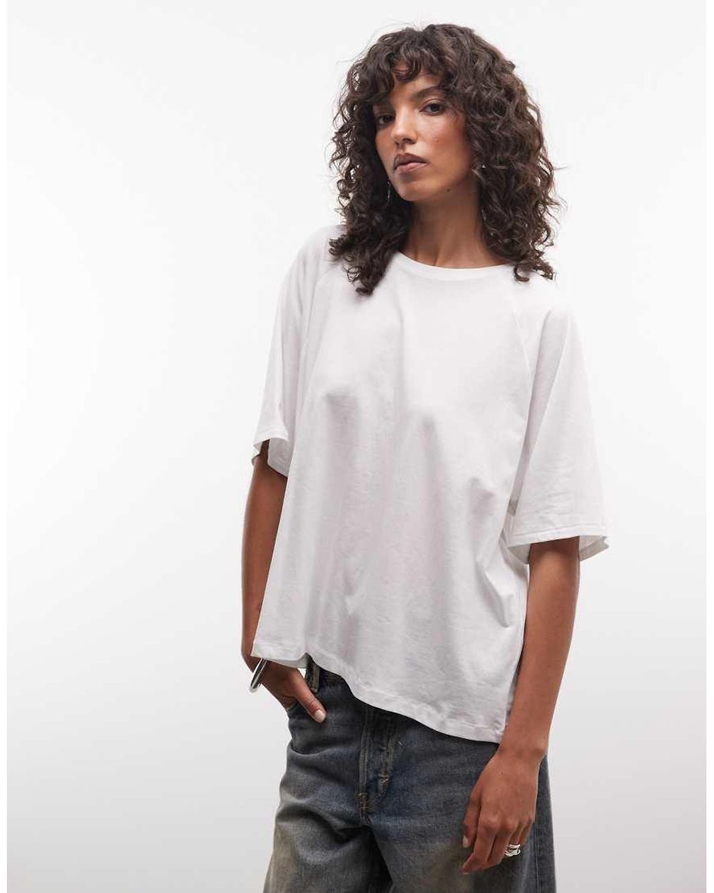 Weekday White Boxy Fit Raglan T-shirt