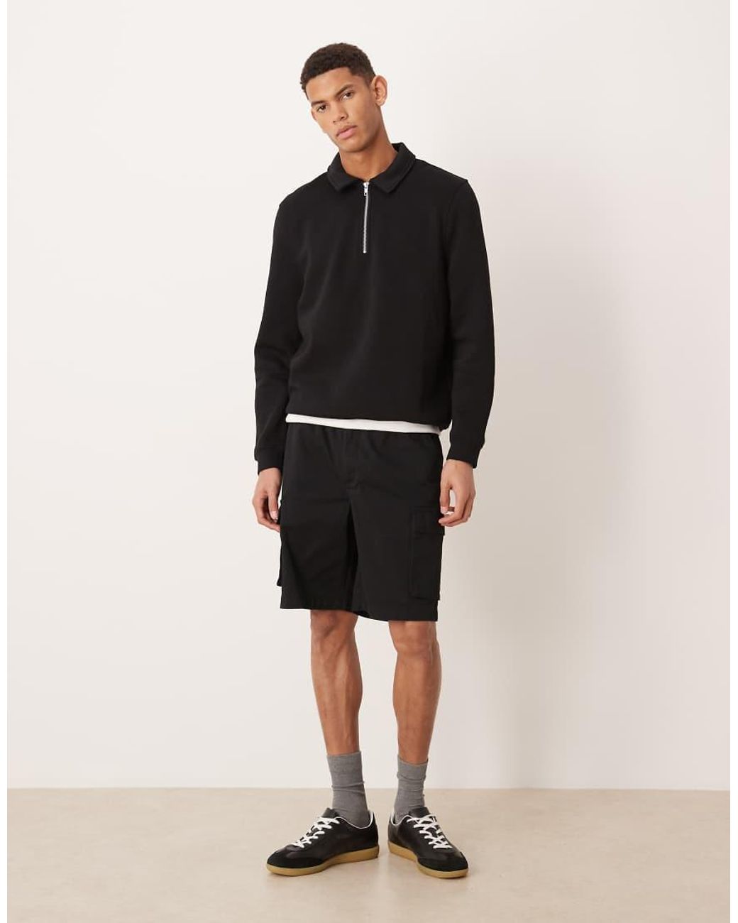 Calvin Klein Black 9" Straight Fit Cargo Shorts for men