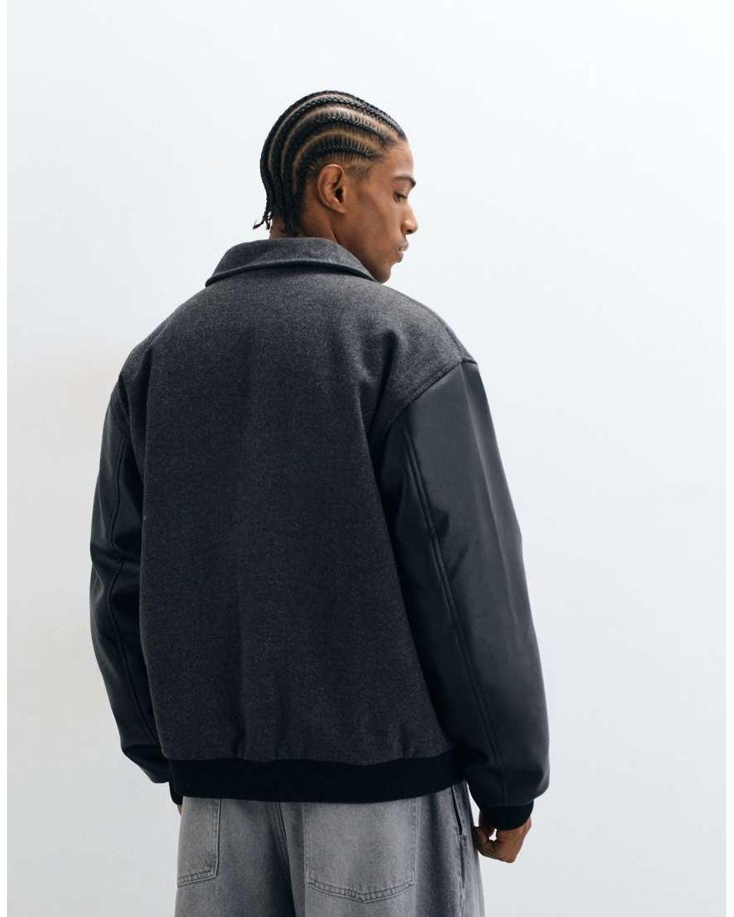 ASOS Blue Oversized Bomber Jacket for men