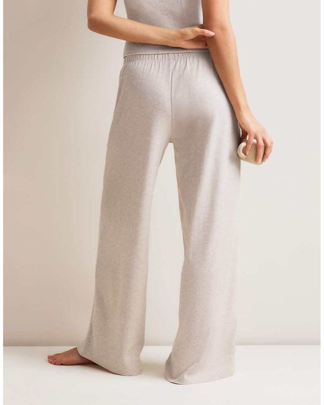 Tala Natural Soft Lounge Pointelle Drawstring Wide Leg Pyjama Bottoms