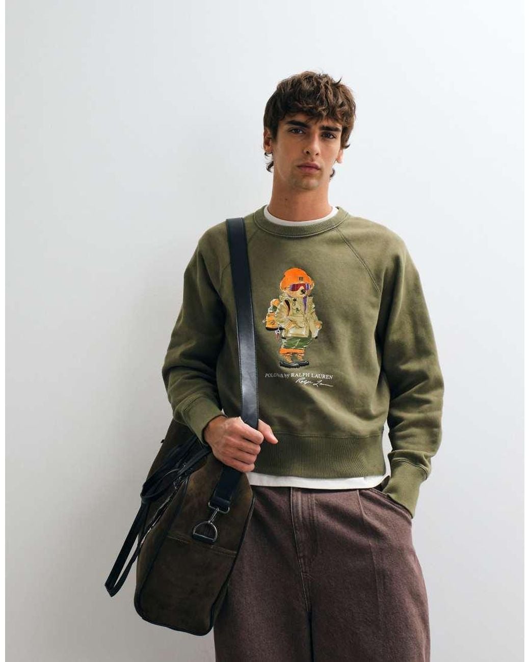 Polo Ralph Lauren Green Seasonal Bear Print Sweatshirt for men