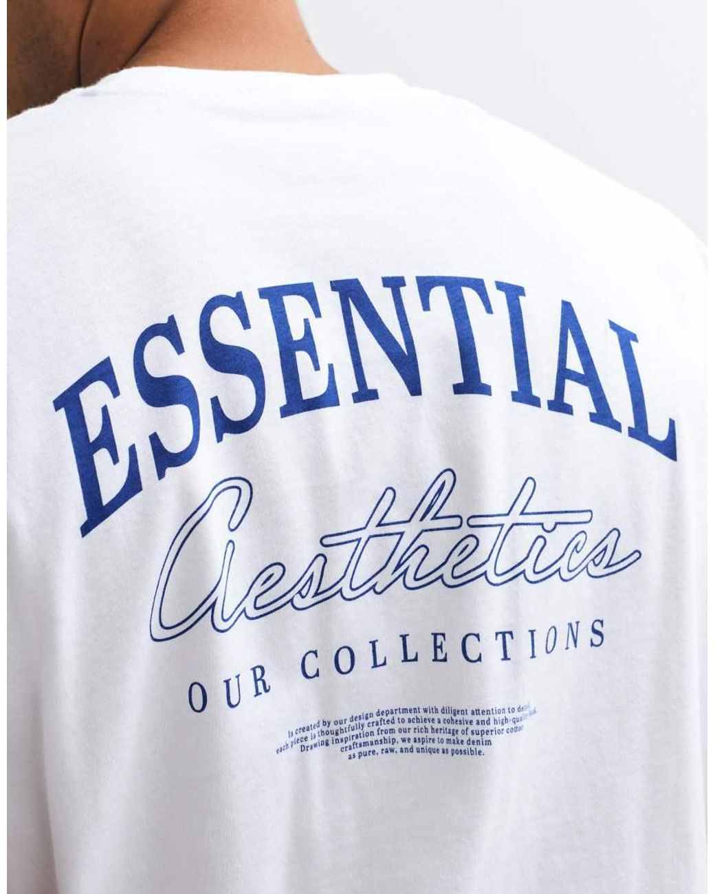 Jack & Jones White Essentials Backprint T-Shirt for men