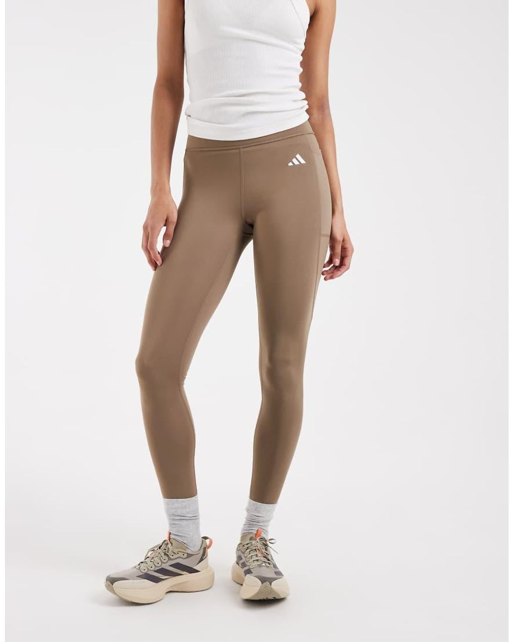 Adidas Originals Natural Optimé Essentials Stash Pocket Full-Length Leggings