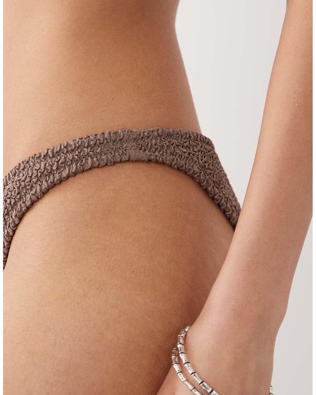 Mango Natural Crinkle Textured Bikini Bototms