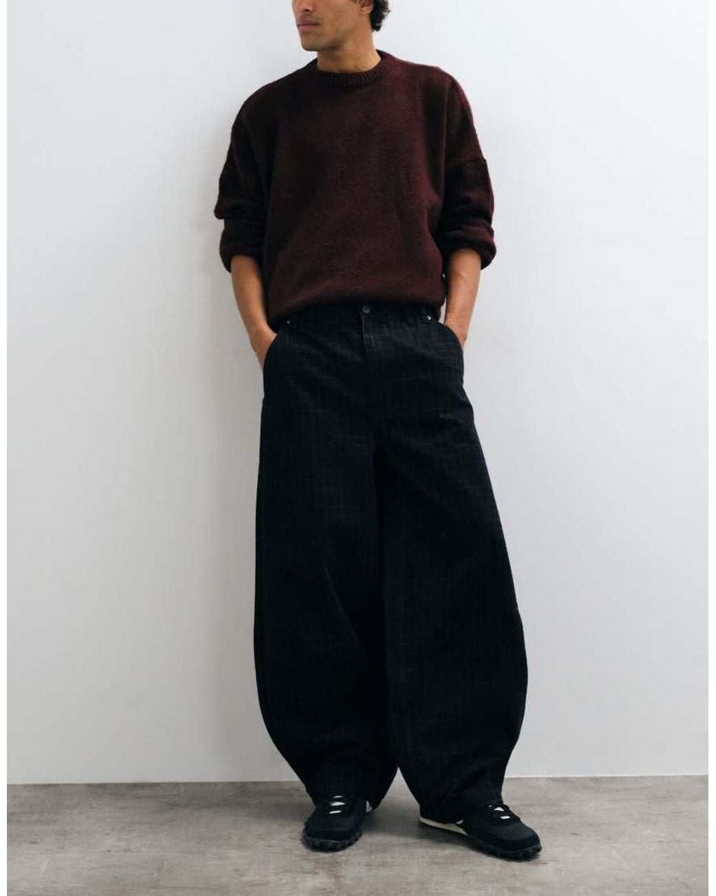 The Ragged Priest Black Micro Grid Jeans for men