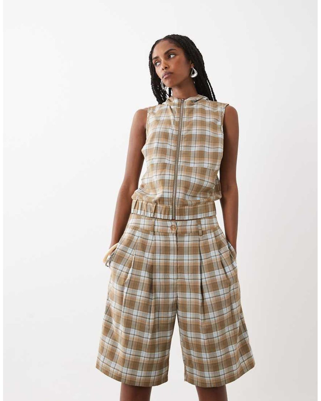Motel Natural Ashara Check Shorts