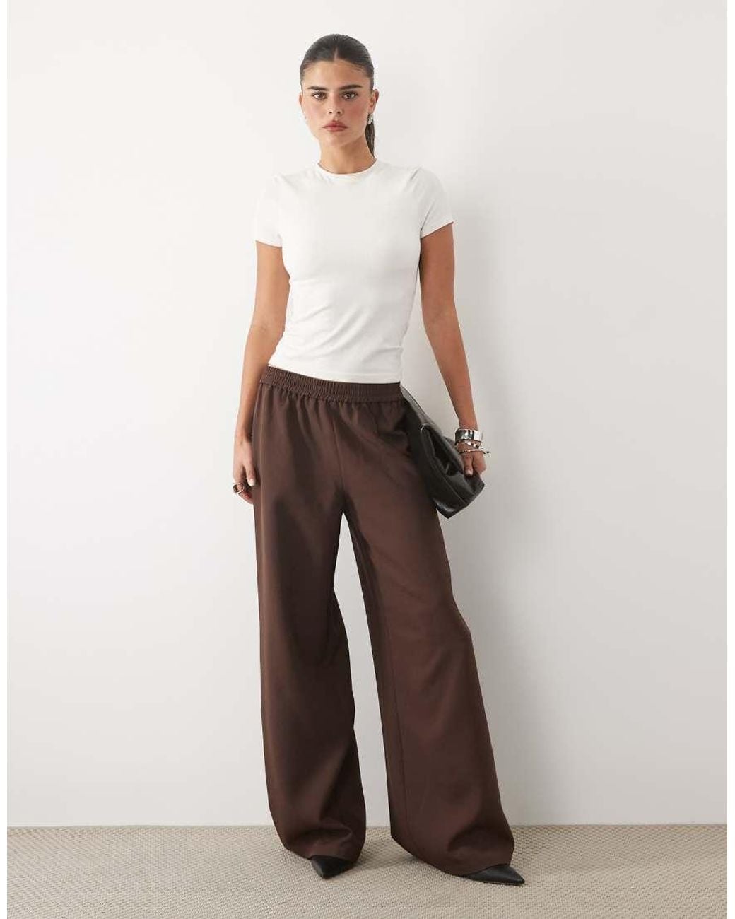 Missy Empire Natural High Waisted Wide Leg Trousers Co-Ord