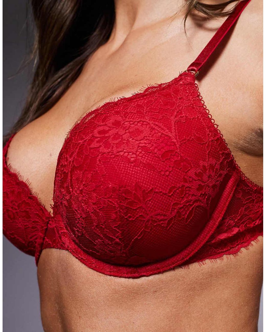 ASOS Red Tyla Eyelash Lace Moulded T-shirt Bra