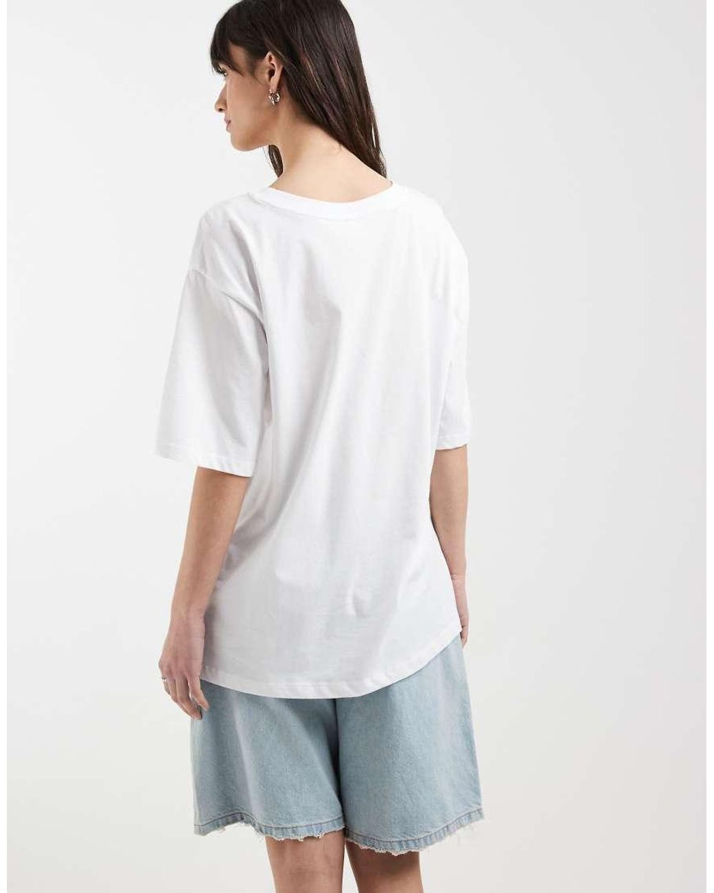 ONLY White Oversize T-shirt With Lobster Print