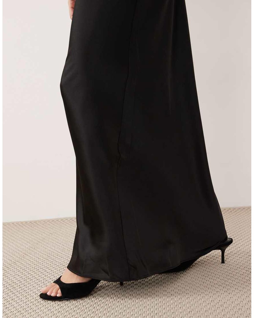 New Look White Satin Bias Maxi Skirt