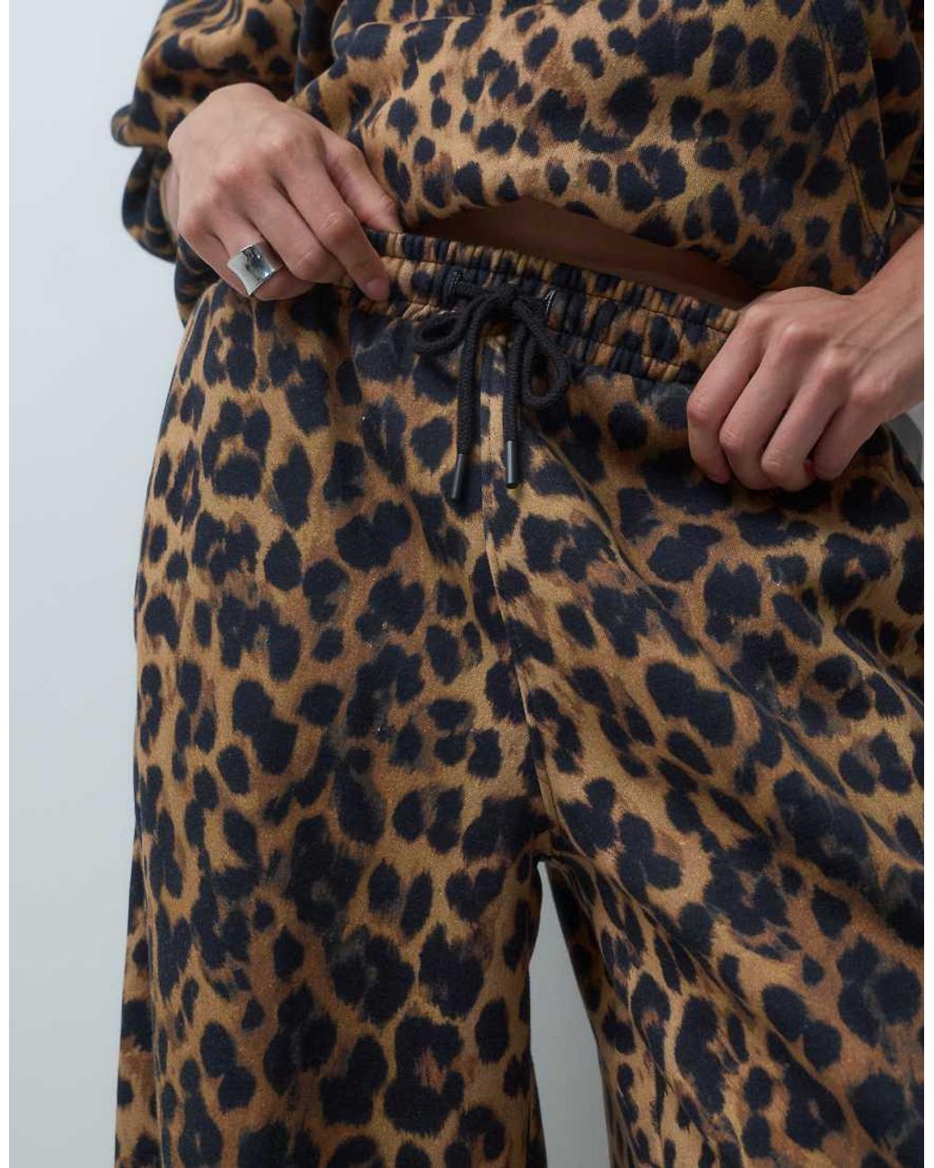 ASOS Brown Animal Leopard Print Barrel jogger Co-ord