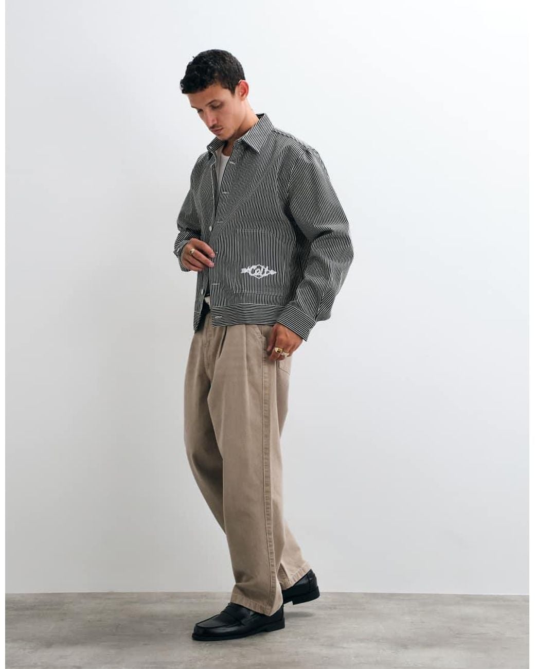 Colt MCR Gray Colt Boxy Fit Button Up Chore Jacket for men