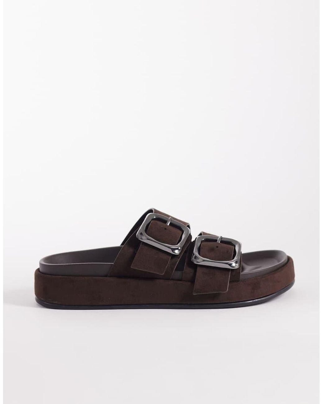 ASOS Black Floyd Oversized Buckle Footbed Sandal