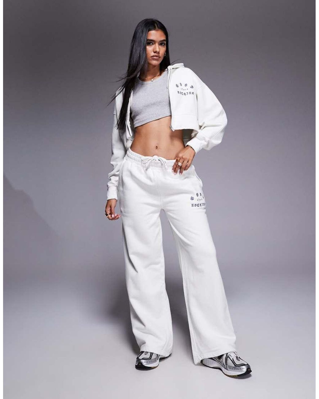 Good For Nothing White Spray Effect Relaxed Zip Through Hoodie