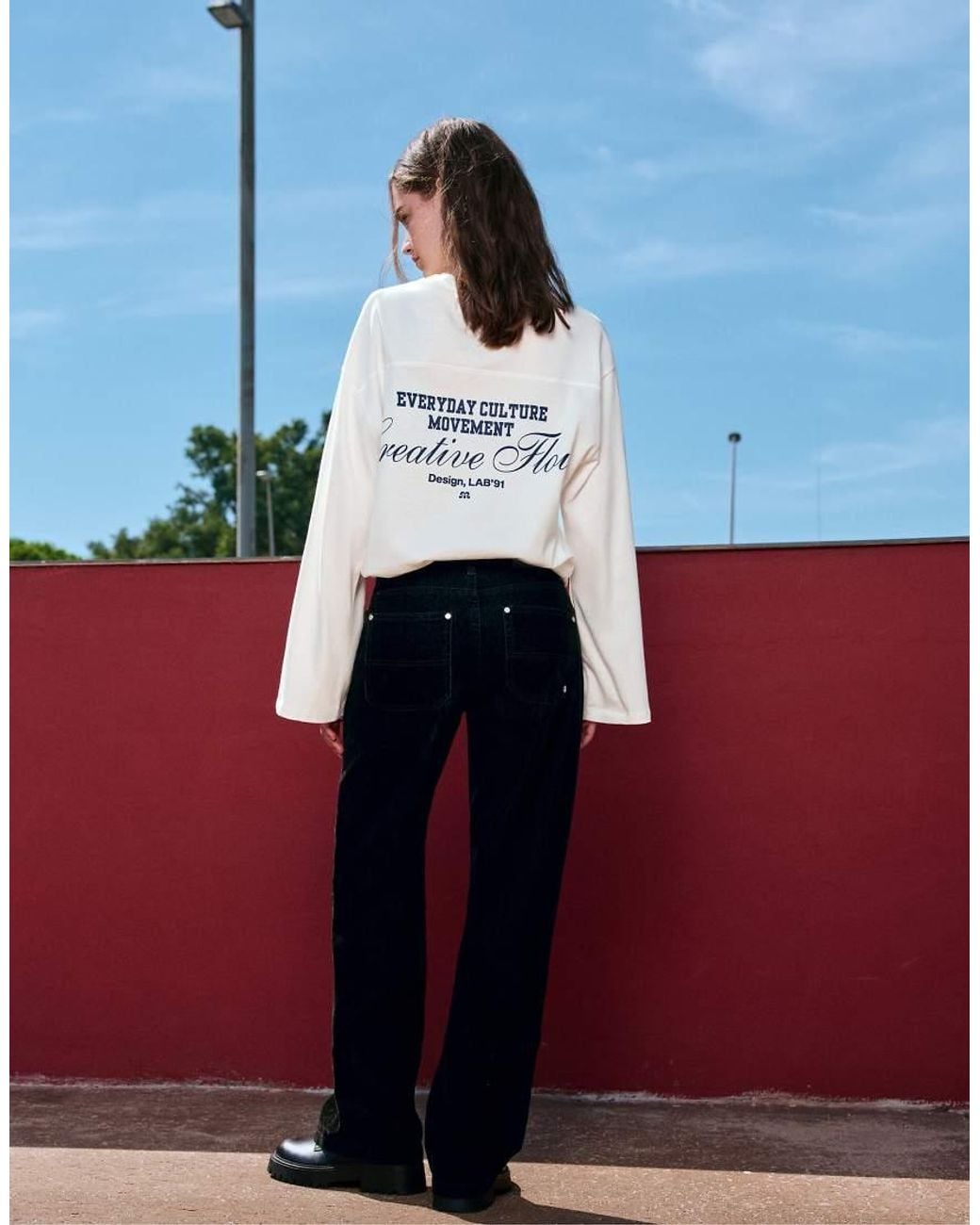 Pull&Bear Red Straight Velvet Trousers