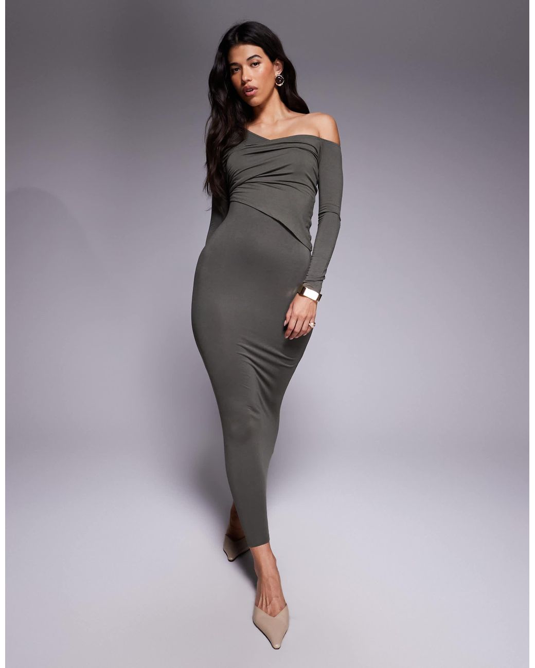 knee length dresses for ladies Off Shoulder Dress