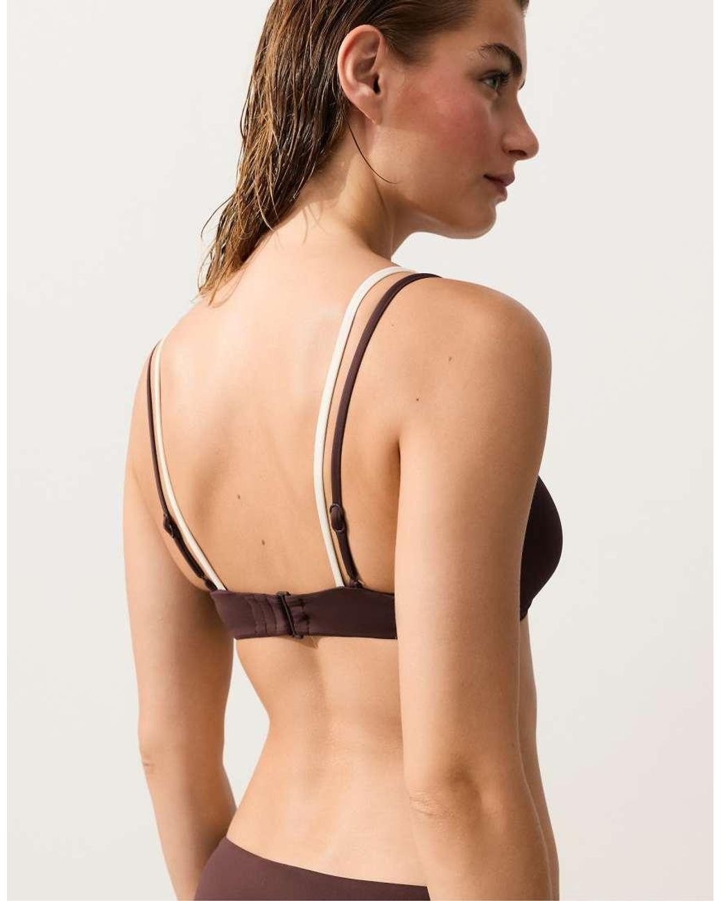 Oysho Black Double-Effect Bikini Top