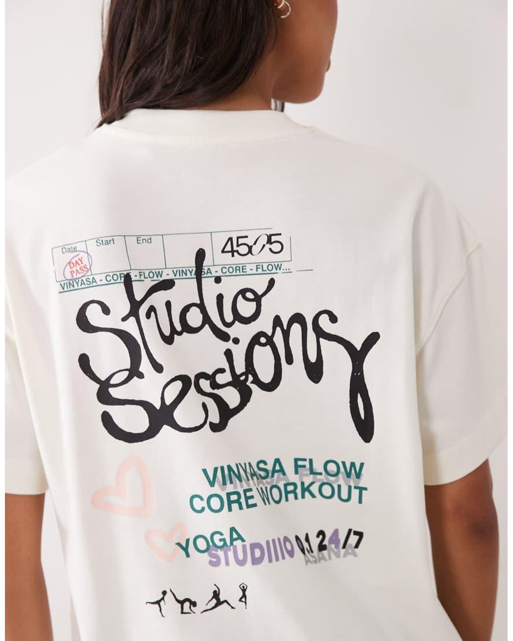 4505 White Heavyweight Cotton Oversized T-shirt With Studio Back Print