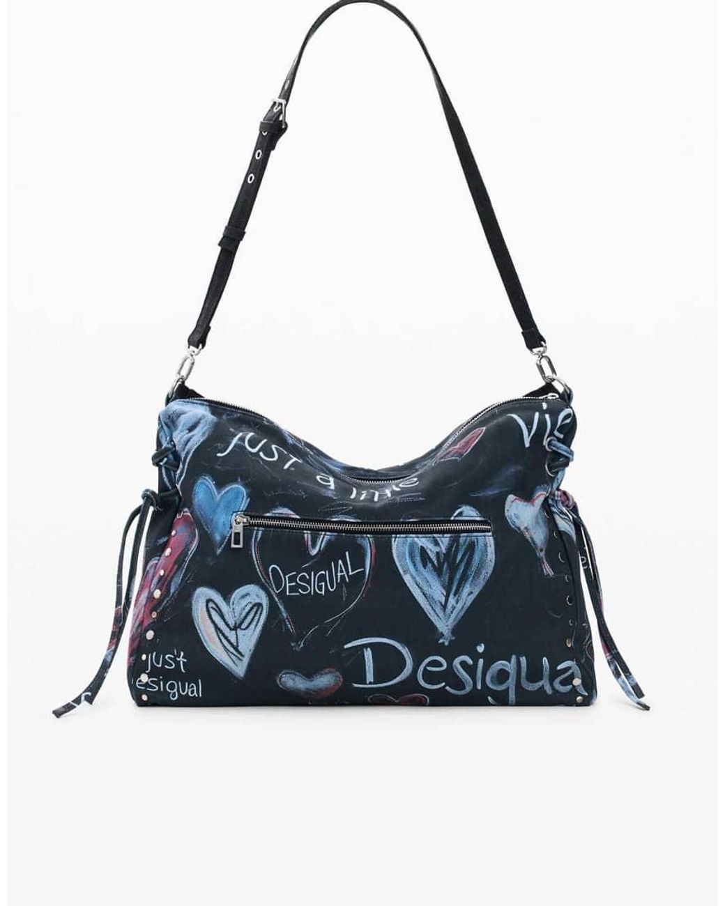 Desigual Blue Large Graffiti Bag