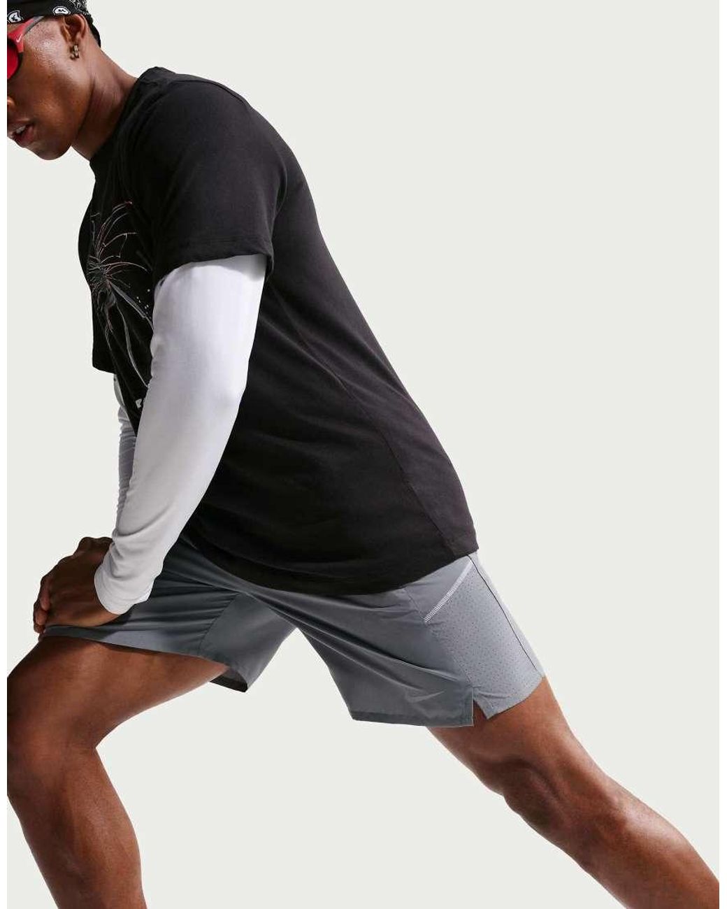 Nike Gray Miler Dri-fit 7-inch Unlined Shorts for men