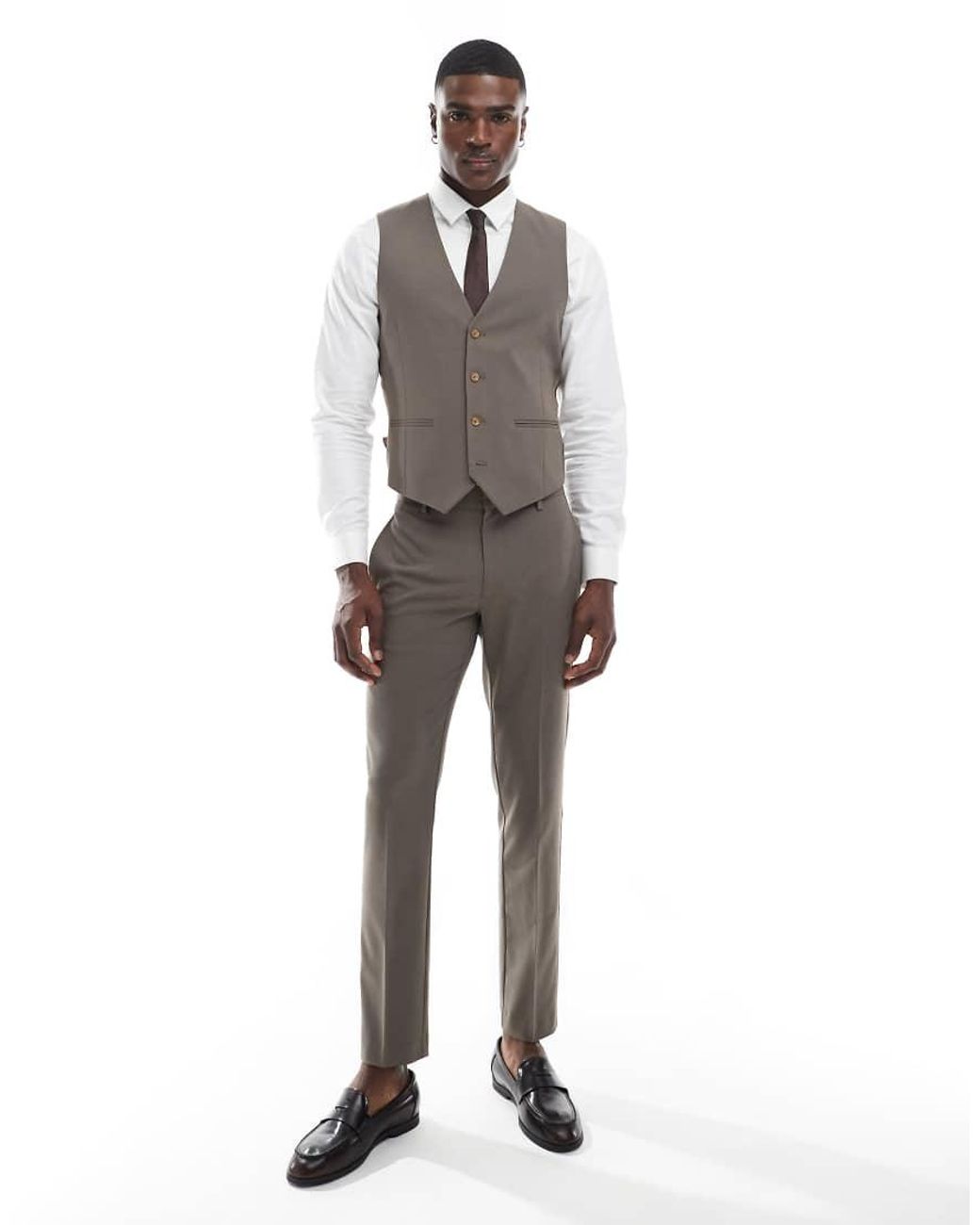 ASOS Gray Skinny Suit Waistcoat for men