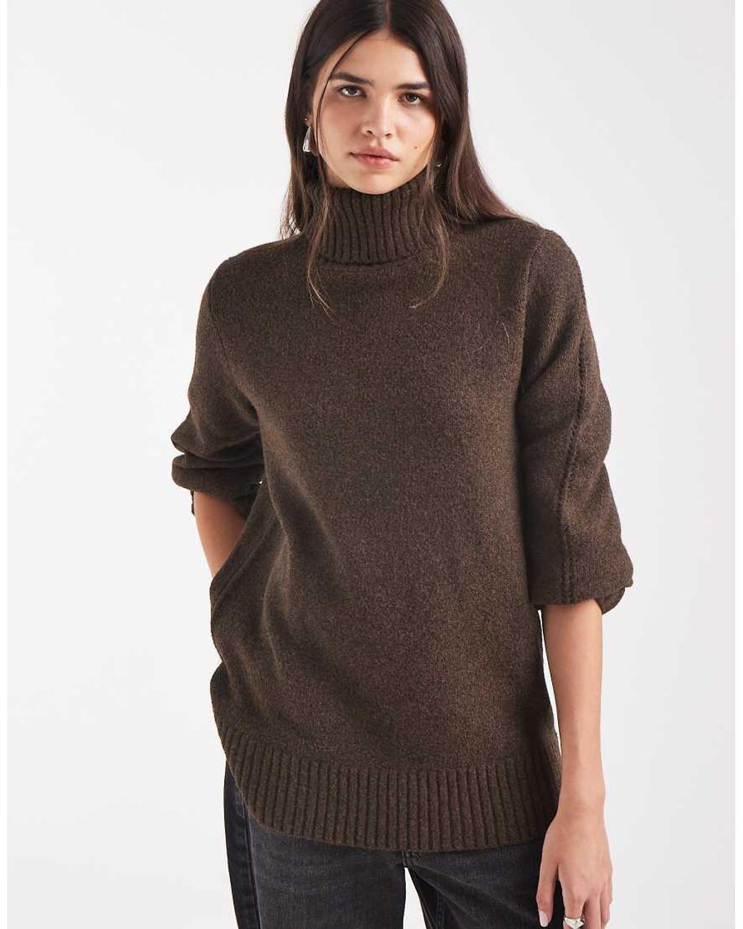 Object Multicolor Oversized Roll Neck Knitted Jumper
