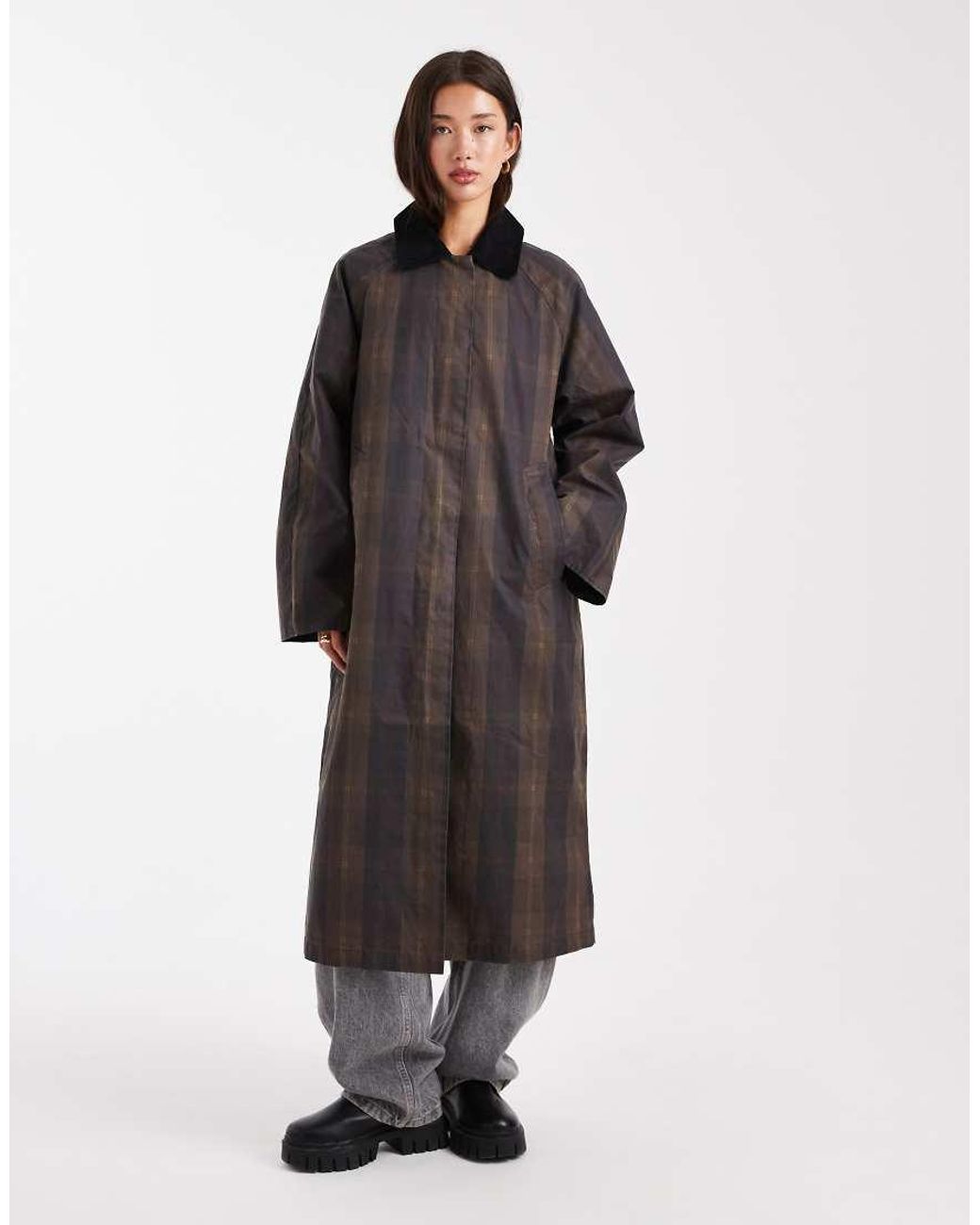 ONLY Blue Cord Collar Longline Barn Jacket