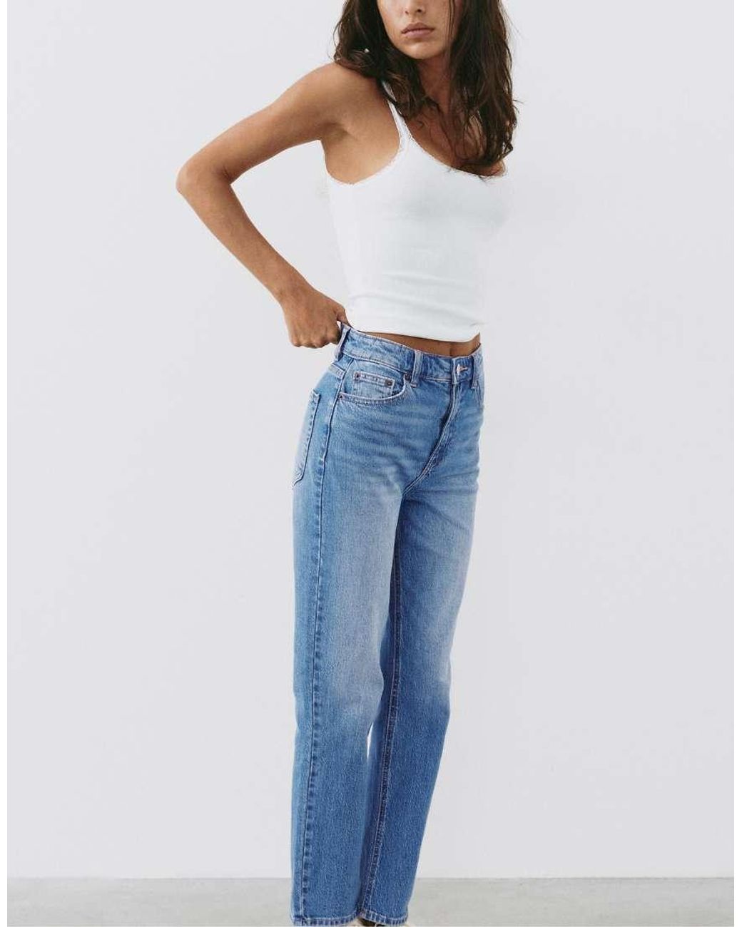 Pull&Bear Blue Petite High-waist Slim Fit Jeans