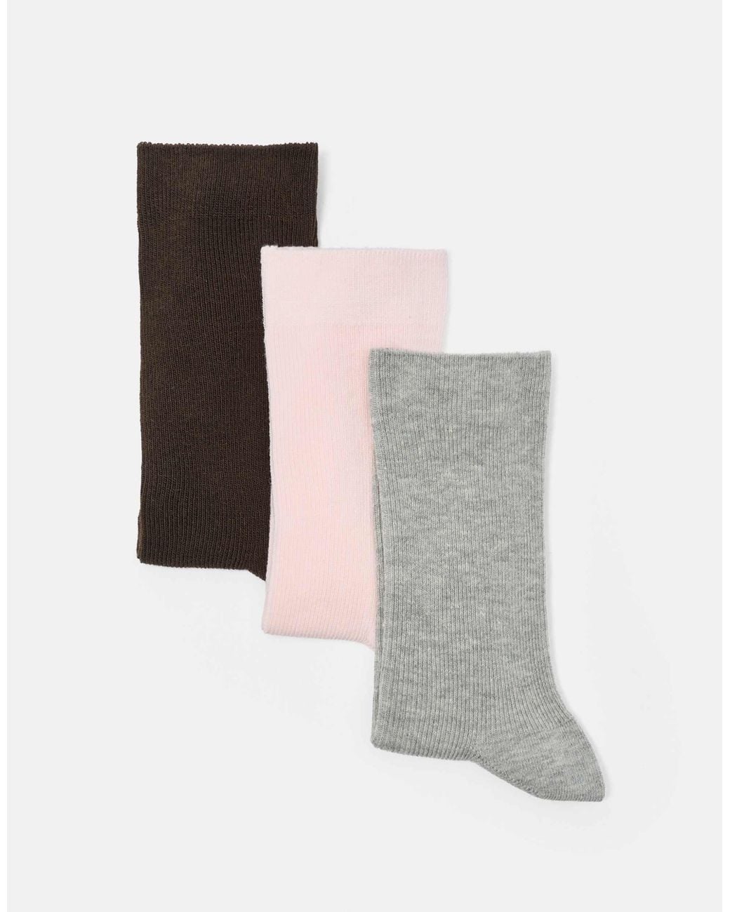 Pull&Bear White 3er-pack gerippte socken