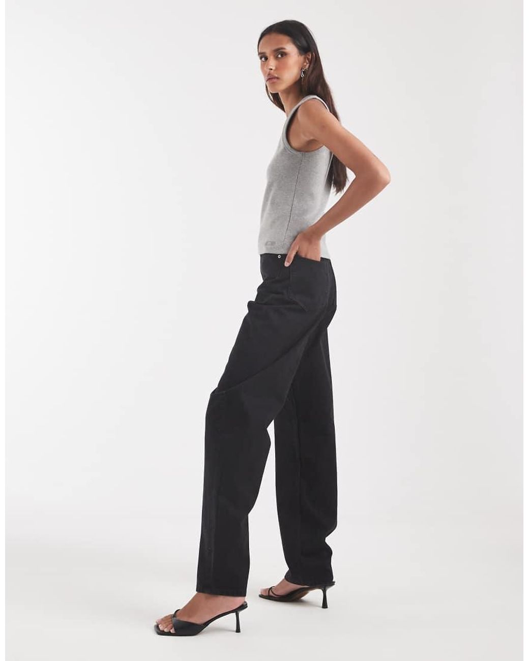 ASOS Black Asos Design Tall Slim Barrel Jean