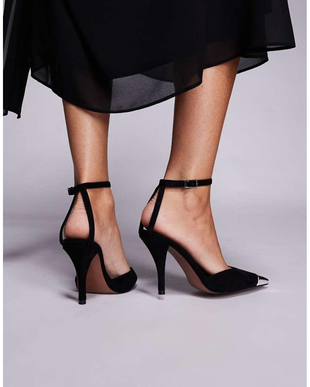 ASOS Black Pride Toe Cap High Heel Shoes