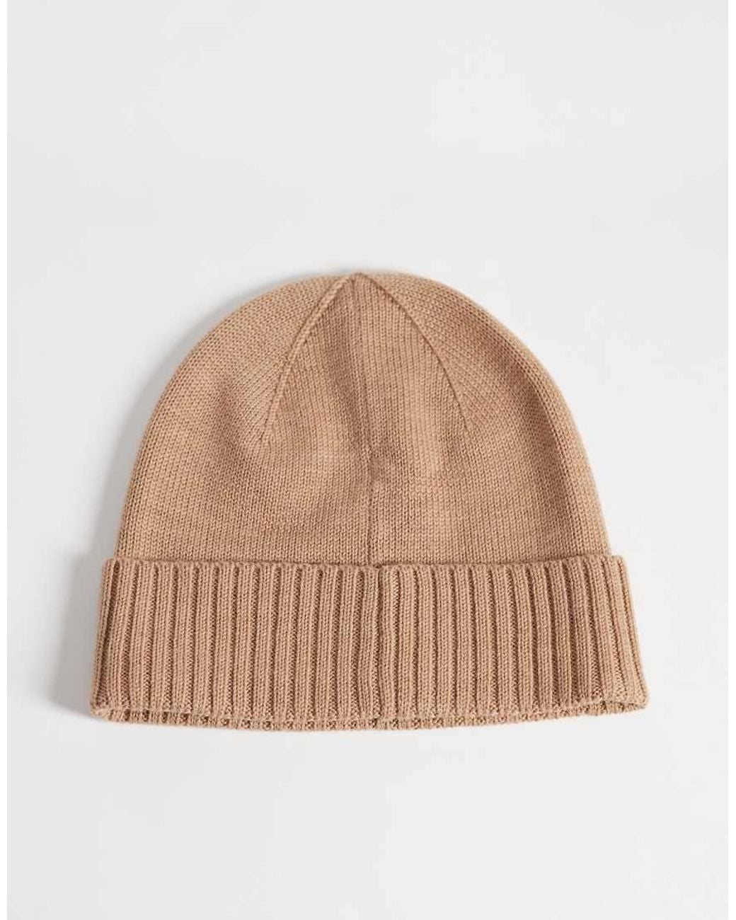 Polo Ralph Lauren Natural Icon Logo Merino Wool Knit Beanie for men