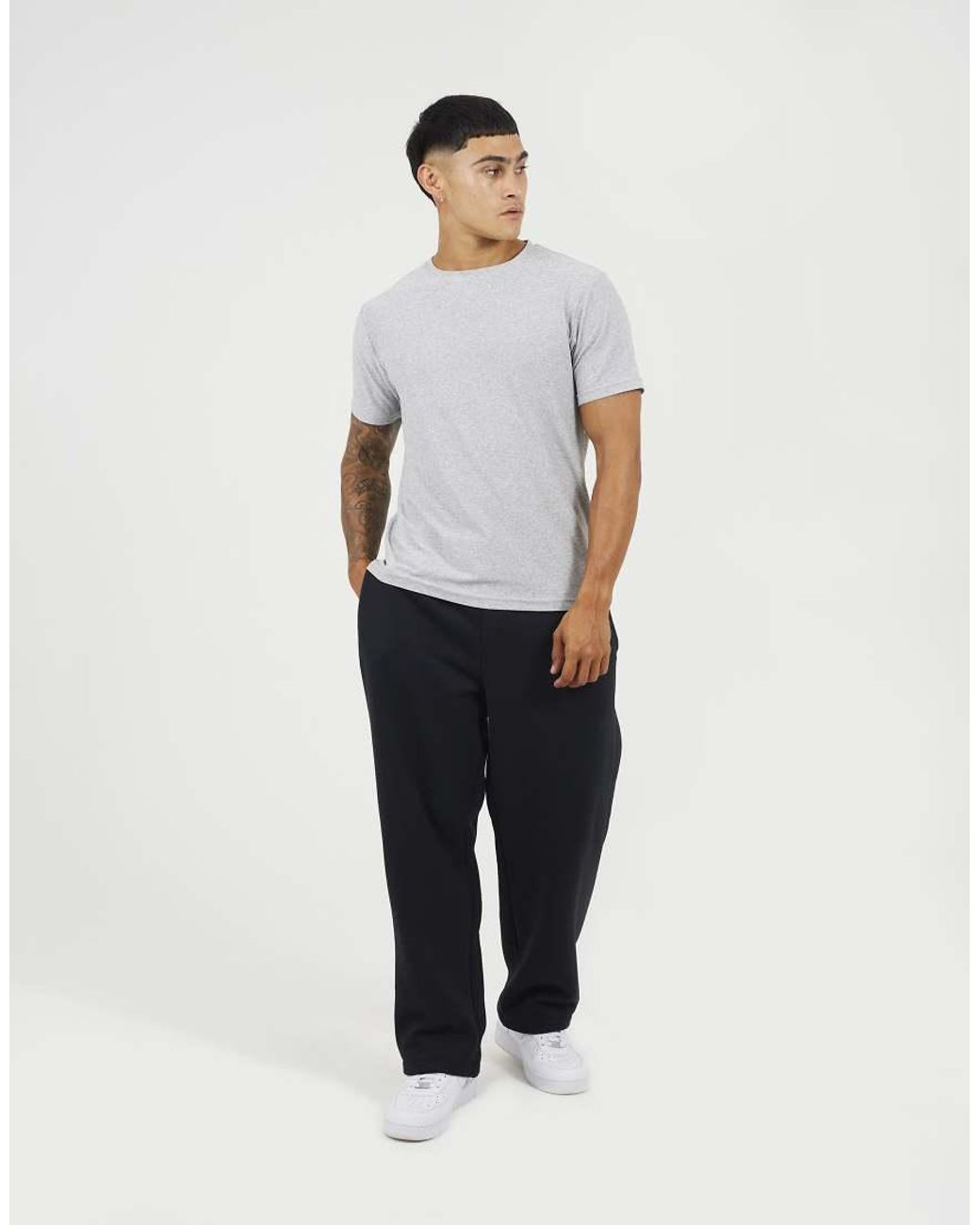 Brave Soul Gray Classic Crew Neck T-Shirt for men