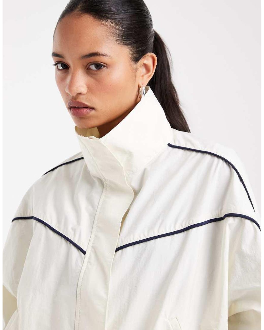 ASOS Natural Techy Funnel Neck Windbreaker Jacket