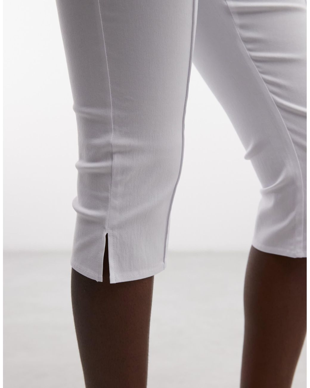 ASOS Blue Bengaline High Waist Side Split Capri Pant